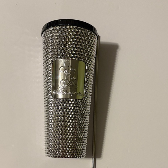 🆕 Disney-Starbucks Silver Studded Tumbler with Straw - Picture 1 of 7